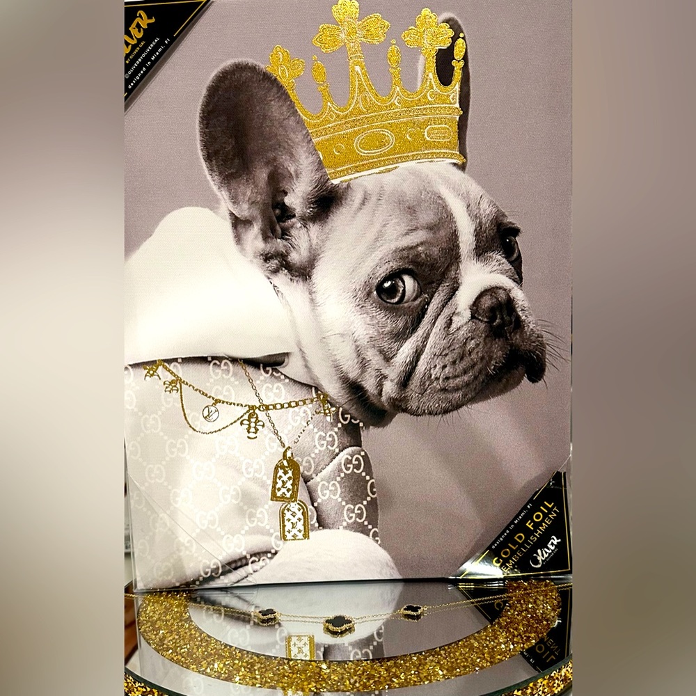 NWT 💎Luxury Designer Frenchie Royal Wall Decor Canvas!!🐾
